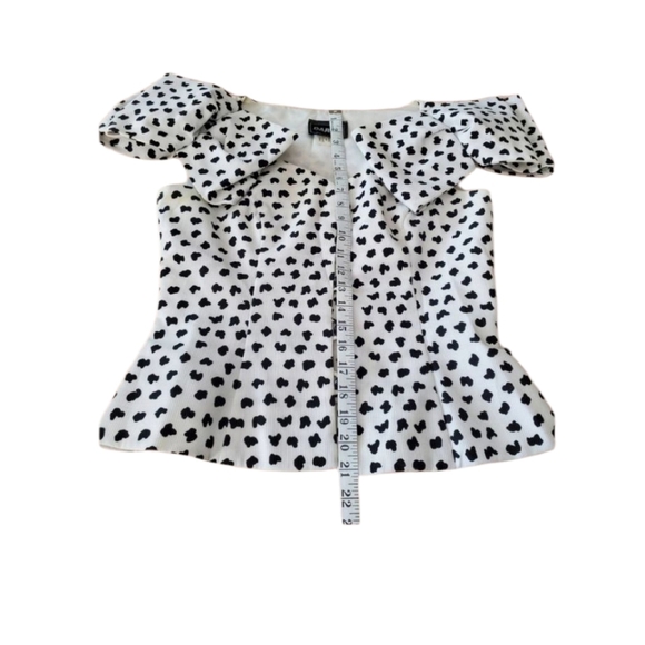 Women's Vintage DarcySize 10 1980s Black & White Bow Top Union Made - Picture 6 of 8